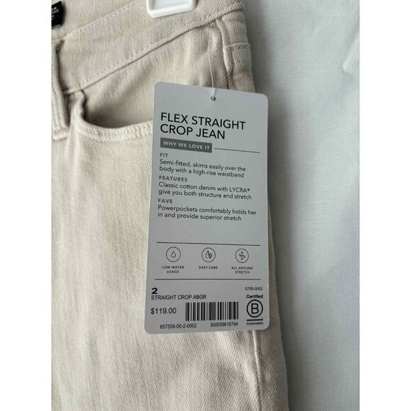 Athleta Flex Straight Crop Jean in Cream Size 2 - Picture 3 of 3
